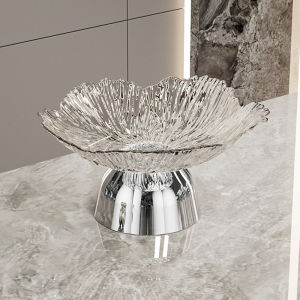 Transparent High-foot Fruit Plate Home Living Room Coffee Table Light Luxury High-end Fruit Basin New Candy Snack Display Plate