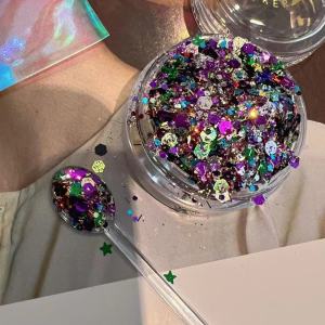 Brightening Glitter Xmas Star Nail Decorations