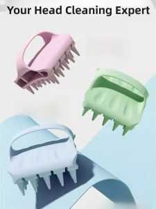 Elastic Silicone Hair Washing Massage Comb Hollow out Design Scalp Cleaning Non-Damaging Shampoo Portable Bath Brush Tool
