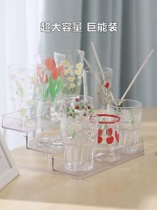 3 Tier Organizer Cup Rack Display Shelf Kitchen Dining Room Storage Box Nordic Staircase Design 阶梯式杯架厨房收纳盒茶几饮具整理工厂杯子收纳