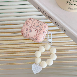 Adorable Rabbit Flower Airpods pro 2 Silicone Protective Case Bracelet Compatible with 2nd 3rd Generation Apple Wireless Bluetooth Earphone Shell