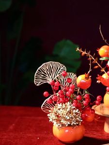 New Year's Eve & Christmas Living Room Decorations: Good Luck Bucket & Wealth Bucket Fortune Fruit
