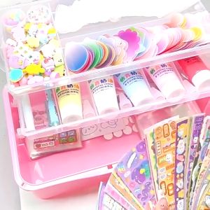 ชุดสติกเกอร์การ์ดของเล่นสําหรับเด็กผู้หญิง ชุดทำพวงกุญแจ DIY