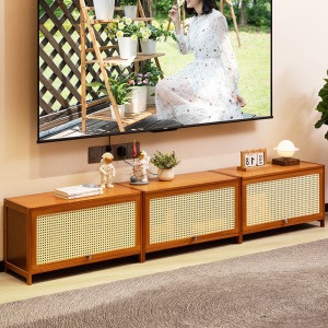 🔥Ready Stock🔥Bamboo TV Cabinet Floor Cabinet Living Room Coffee Table Cabinet Storage Cabinet