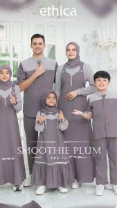 TERMURAH ELFA 312 SMOOTHIE PLUM BY ETHICA SARIMBIT KELUARGA LEBARAN HARI RAYA KEKINIAN TERBARU 2025 GAMIS DAN KOKO