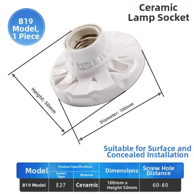 Heat Resistant Ceramic E27 Water Resistant Socket