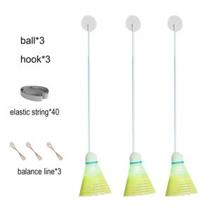 Badminton Trainer Rebound Portable Badminton Single Trainer Outdoor Sports Elastic Rope Automatic Rebound Badminton Practice Equipment Self Training Indoor Outdoor Sports