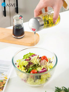 Mini Glass Oil Bottle Stainless Steel Soy Sauce Bottle Quantity Control Vinegar Bottle Japanese Style Kitchen Storage Container