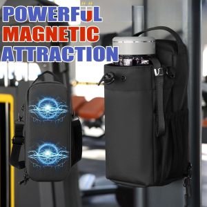 Large Capacity Magnetic Gym Bag Portable Carrier with Phone Pocket Water Bottle Pouch - Organizer for Gym Accessories
