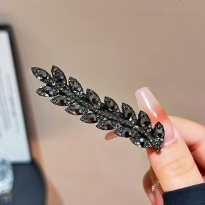2025 New Fashion Diamond Wheat Ear Hair Clip Womens Side Bangs Back of Head Fringe One Word Duckbill Hair Clip Hair Accessories