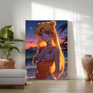 Bandai | 5D DIY Diamond Painting Kit Sailor Moon Tuxedo Mask Anime Art Full Drill Rhinestone Mosaic Wall Decor Craft Kit Home Gift