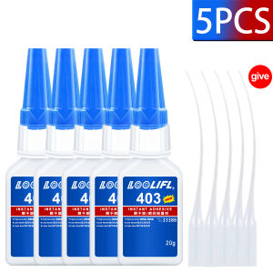 LOOLIFL | 403 Super Glue Instant Quick-Drying Cyanoacrylate Adhesive Strong Bond for Metal Plastic Rubber Wood Glass Versatile BondingTool