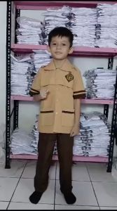 Seragam Pramuka Baju Kemeja Model Siaga Lengan Pendek Anak laki-laki Usia 5-15thn