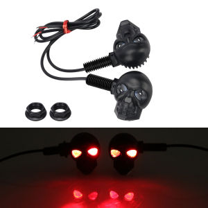 KEVANLY | Skull Head Motorcycle LED Eagle Eye Lamp Mini Auxiliary Light Turn Signal Indicator Blinker Universal For Harley Honda Yamaha