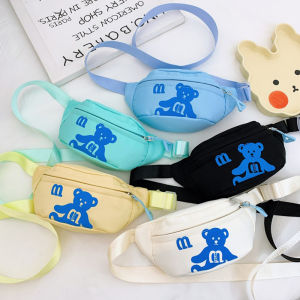 Adorable Cartoon Bear Kids Outdoor Lightweight Boys And Girls Money Bag New Fashion Baby Waist Bag Soft Fabric Zipper Closure