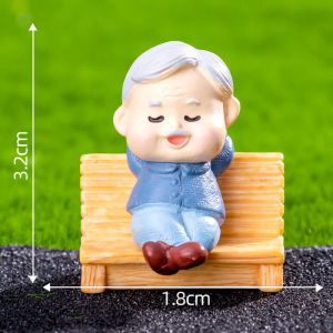 Creative Cartoon Proposal Grandparents Cake Figure Handmade Couple Decorative Accessories Miniature Landscape Resin Craft