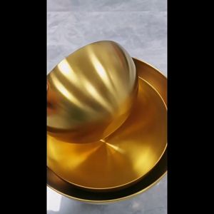 ชามสเเตนเลสไตล์เกาหลี สีทอง/สีเงิน ชามใส่เเกง ใส่อาหาร