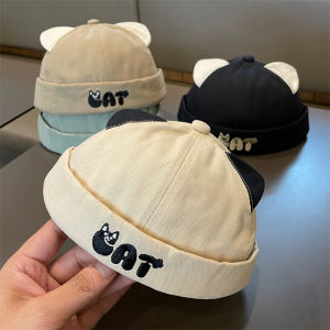 Korean Style Baby Hat Windproof Warm Cute Boys Girls Spring Autumn Cucumber Owner Hat Adjustable Cotton Non-Woven Cap