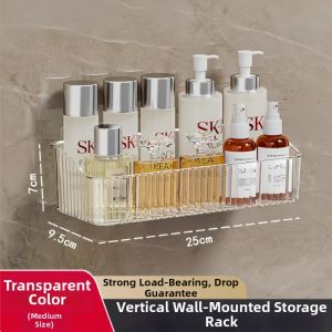 Hole-Free Wall Mounted Bathroom Organizer Shelf