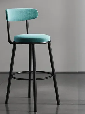 Scandinavian Style Iron Backrest Bar Stool