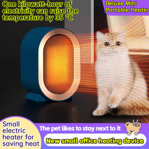 Small and portable Fan Heater 1200W Office Bedroom Warm Air Blower Home Use Ceramic Heating Fan 20-30 Square Meter Coverage