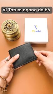 Ví Ngang Da Bò Tatum Vicobi N3 đựng thẻ ATM CCCD và giấy tờ nhỏ gọn