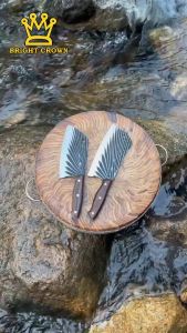 Bright Crown Set Pisau Koki Dapur Super Tajam Stainless Steel Gagang Kayu Anti Lengket Anti Karat