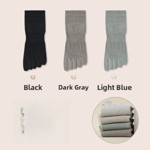 miiow | Mens Five-Finger Short Socks Thin Mesh Breathable Sweat Absorbent Anti-Odor Summer Boat Socks White Toe Shorts Cotton Blend