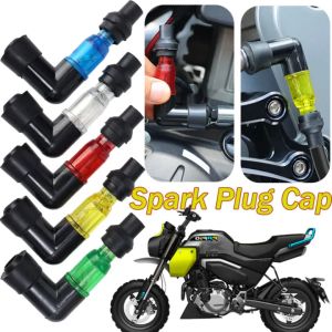 【Pphha】2Pcs Motorcycle Flash Spark Plug Cap Universal 90 Degree Elbow Ignition Spark Plug Cap Moto Modification Accessories