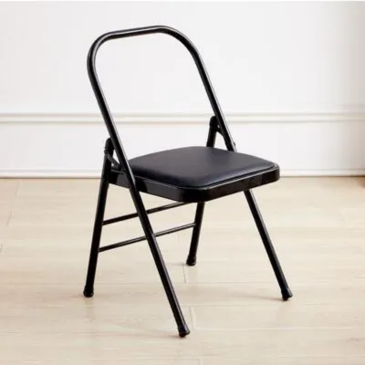 Thickened Yoga Chair PU Surface Folding Yoga Auxiliary Chair Inverted Bench Professional Yoga Equipment for Fitness Fans