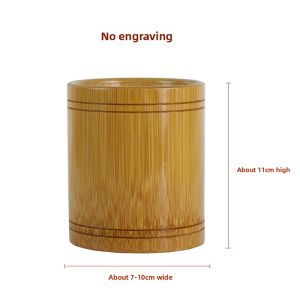 Fashionable Bamboo Pen Holder Creative Circular Motivational Graduation Office Desktop Storage Box Multi-Functional Type