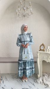 Gamis Bahan Silk Premium 2024 - Shirinzein Long Dress Soraya Wanita Busui Friendly Muslim Kekinian