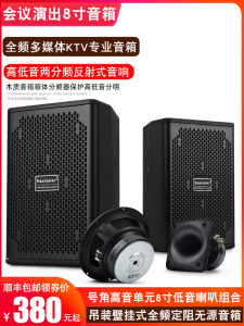 ลำโพงเสียงเต็มวงจรขนาด 8 นิ้ว ลำโพงสตั๊ดสำหรับงานแต่งงานและงานปาร์ตี้ในร่ม ลำโพงแบบติดผนังสำหรับห้องวีดีโอแบบมีส่วนร่วม