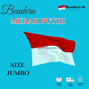 Bendera merah putih ukuran 180x120 cm kain satin polyester jahitan rapih tidak luntur dan tahan lama