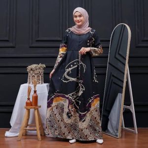 Gamis Batik Wanita Busui Modern Terbaru Bagus Cantik Sangat Nyaman Dipakai LD Standar Dan jumbo
