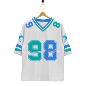 2025 New Arrive Women Stripe Number Print V-Neck Short Sleeve T-Shirt Casual Baseball Jerseys Stripe Oversized Sport T-Shirt