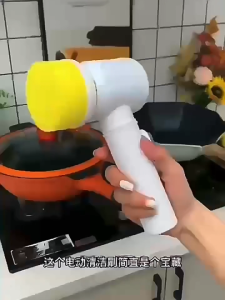 Auto Soap Dispenser Press Brush Non-Scratch PET Pot Scrubber Replaceable Head Dish Cleaner for Sink Stove Pan (2+4pcs)