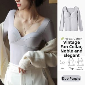 TONERCE | Padded Thermal Undershirt Thin Modale Underwear for Women