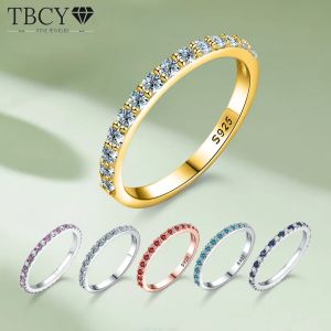 TBCYD 2mm D Color Moissanite Wedding Band Ring 925 Sterling Silver 18K Gold Plated Eternity Band Engagament Rings Wholesale Gift