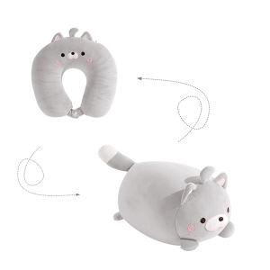 Birthday Gift Cat Deformation Dual-Use Pillow Pillow Cute Neck U-Shaped Neck Pillow Travel Neck Support Pillow Cushion U-Shaped
