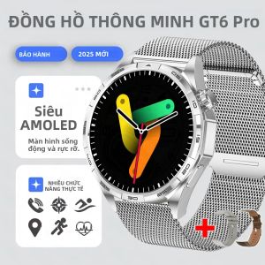 Đồng Hồ Thông Minh GT6 Pro 2025 Phiên Bản Toàn Cầu Mới Định Vị GPS La Bàn NFC Chống Nước IP68 Gọi Bluetooth Chất Liệu Gốm & Titan Dành Cho iOS