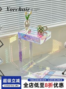 Norchair Living Room Accessible Luxury Colorful Side Table For Home Storage Sofa Small Side Cabinet Scandinavian Art Acrylic Tea Table