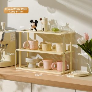 Bamboo-like Double Layer Cup Storage Rack