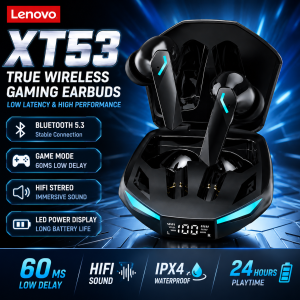 Lenovo | Lenovo XT53 Gaming Earphone Wireless Bluetooth 5.3 Earphones Low Latency Dual Mode Music Earbuds Sports In-Ear Headset With Mic