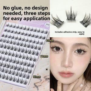 MONLEYTA | Self-Adhesive Fake Eyelashes Three-Step Simulation No Glue No Water Proof Easy Use Natural Looking Eyelashes For Beginners