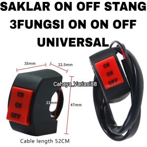 SAKLAR ON OFF STANG 3FUNGSI ON ON OFF UNIVERSAL/SAKLAR STANG LAMPU TEMBAK/SAKLAR MOTOR/SAKLAR LAMPU UNIVERSAL
