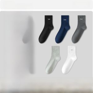 miiow | 7A Antibacterial Mens Cotton Socks Breathable Sports Mid-Calf Summer Socks Pure Cotton Short Socks Comfortable All Seasons