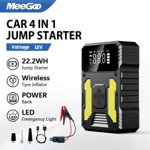 MeeGoo 6000Mah Car Jumper Power Bank Jump Starer 12V Emergency Powerbank Kereta Wireless Pump Tire Inflator车载应急启动电源