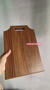 Wooden cutting boards with handles smooth grain finish rectangular shape kitchen countertop display