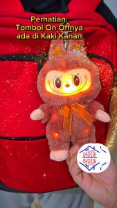 (Rumah Grosir) Gantungan Kunci Boneka Labubu The Monsters Exciting Macaron LED Lampu
